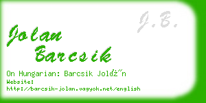 jolan barcsik business card